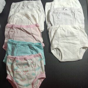 Gerber Organic Training Pants 2T-3T Multi Color 9 Pairs